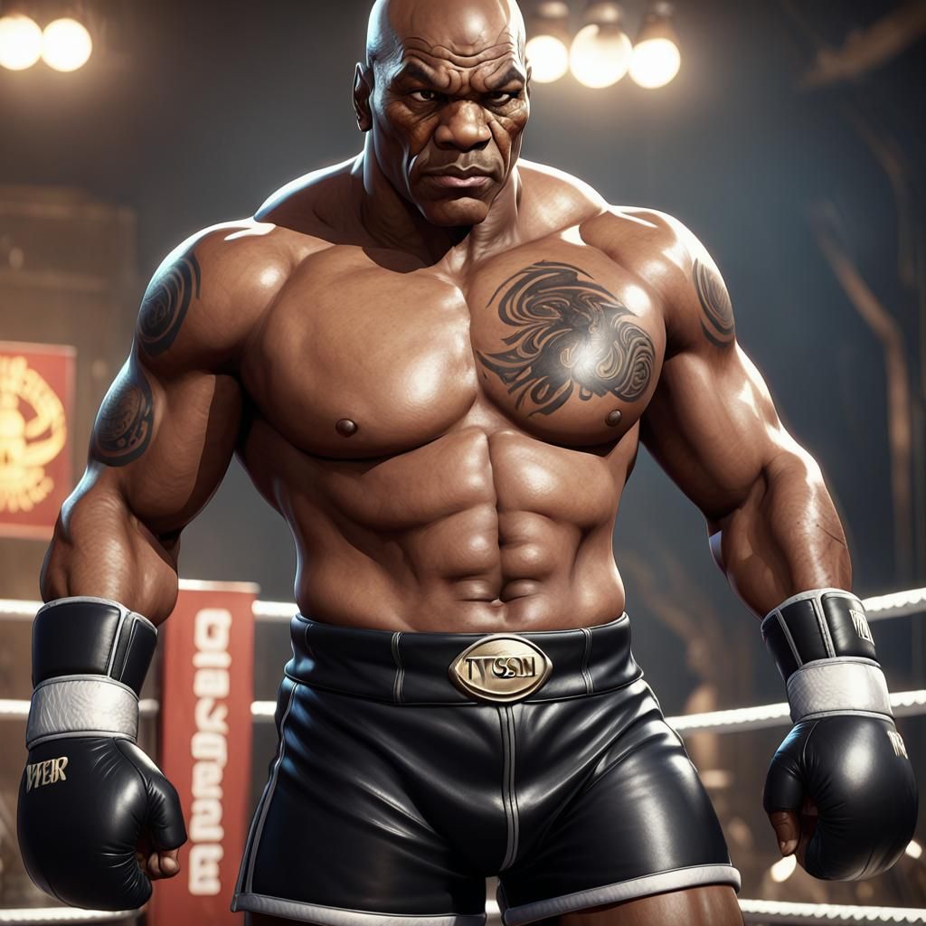 Mike Tyson Ready for Battle: Comic Book Art
