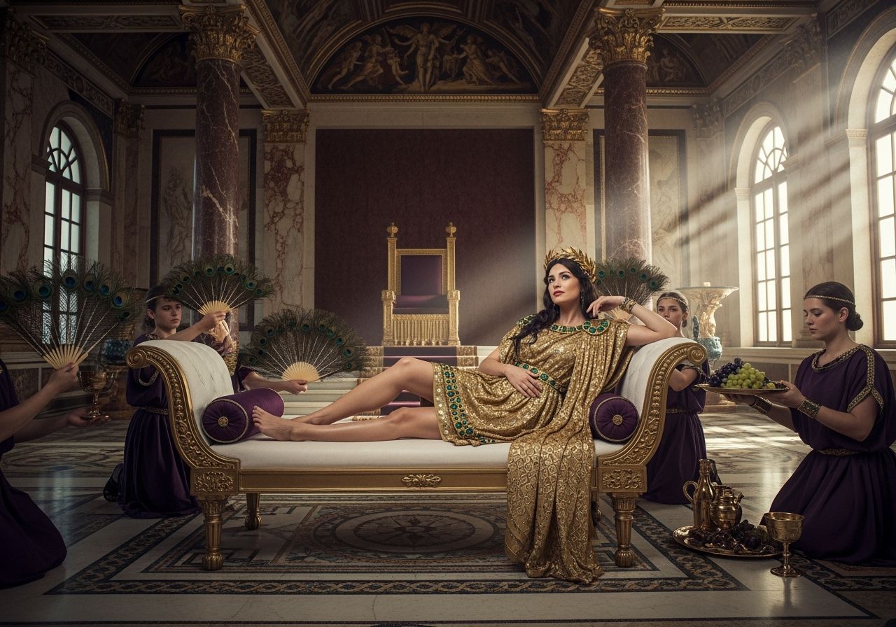 Empress Messalina in Her Lavish Palace Throne Room