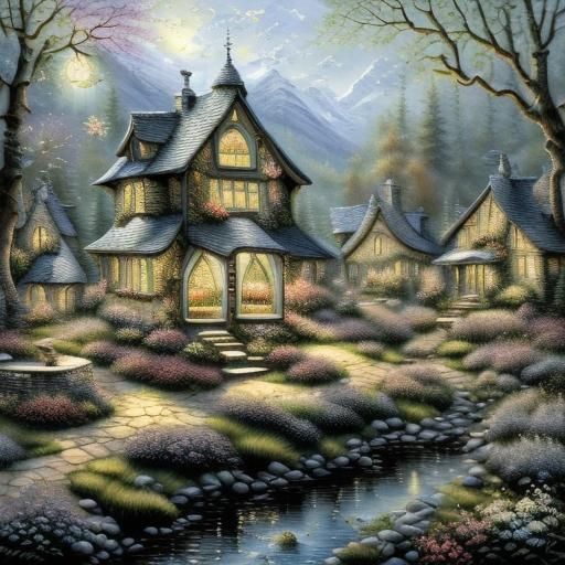 <lora:TLF:1.0> close-up, Beautiful, cozy fantasy bird glass ...