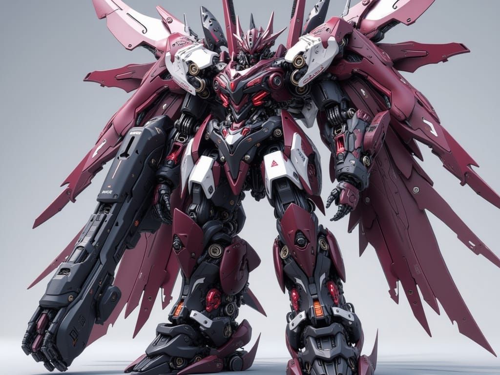 Female Mecha Robot with Laser Canon in Cyberpunk Anime Style