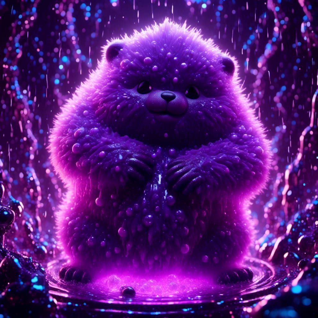 Bioluminescent Furry Creature in Slime Spring