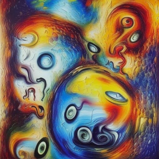 ADHD Brain: A Surreal Expressionist Oil Painting