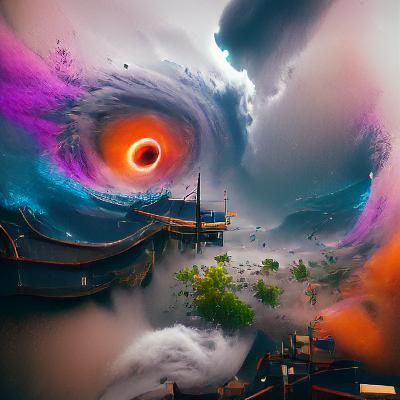 Eye and Hurricane Merge: Fantasy Concept Art