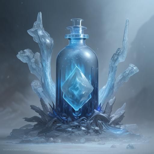A ice power potion bottle