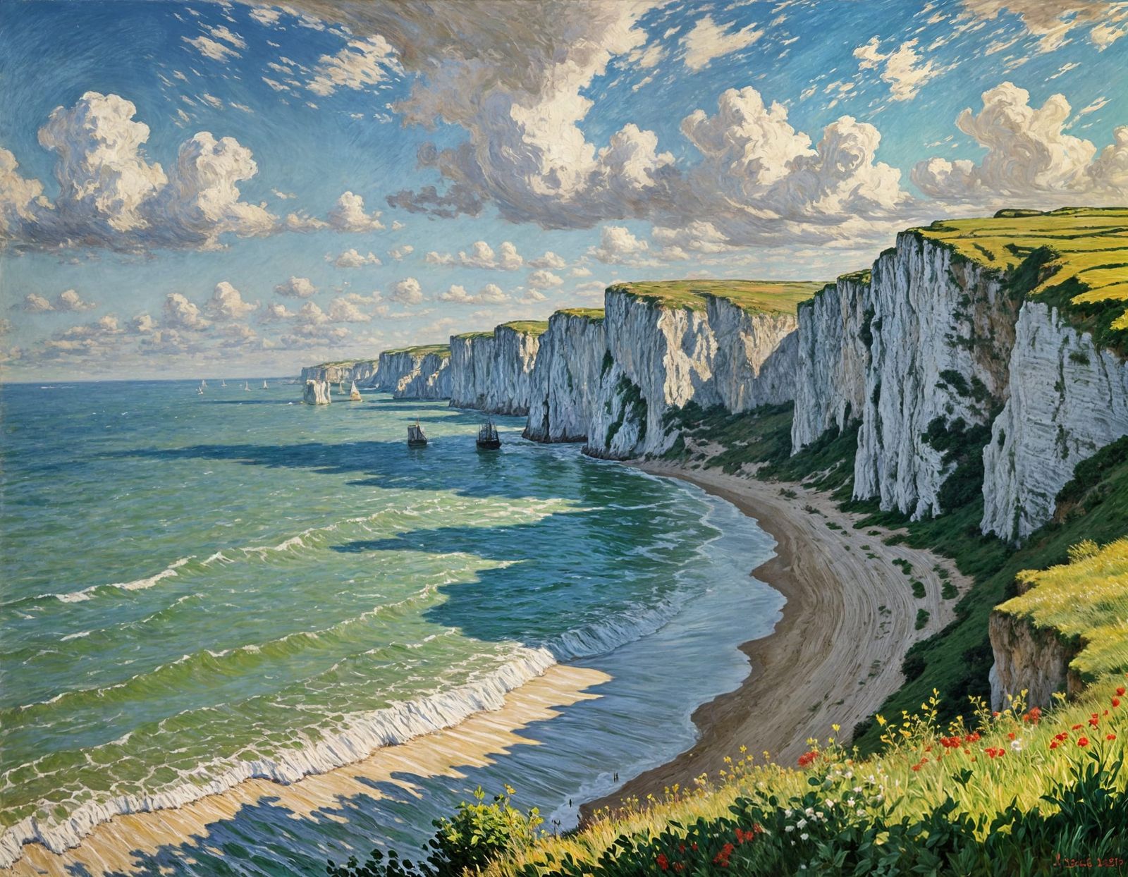 White Cliffs by the Sea: An Impressionist Masterpiece