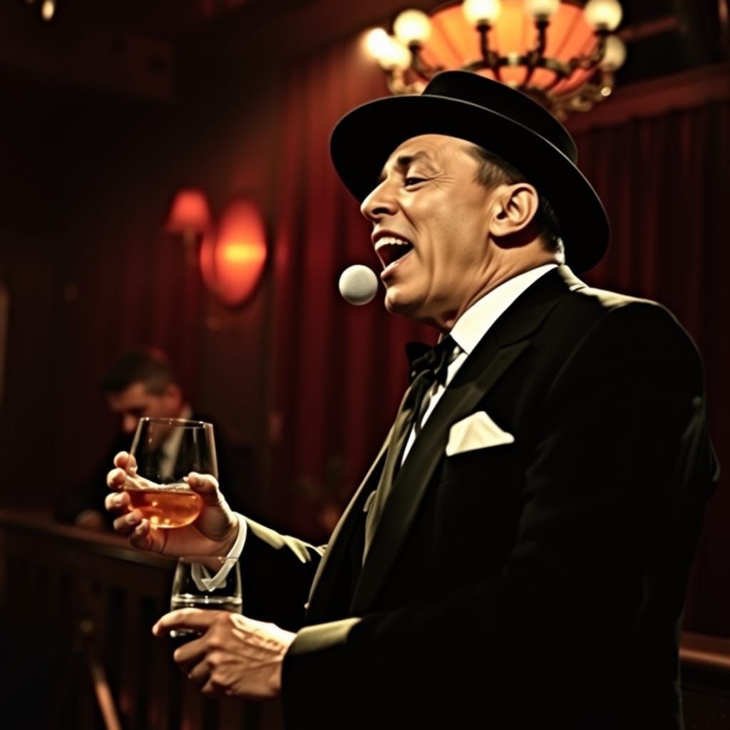 Frank Sinatra Performs My Way in a Moody Jazz Club
