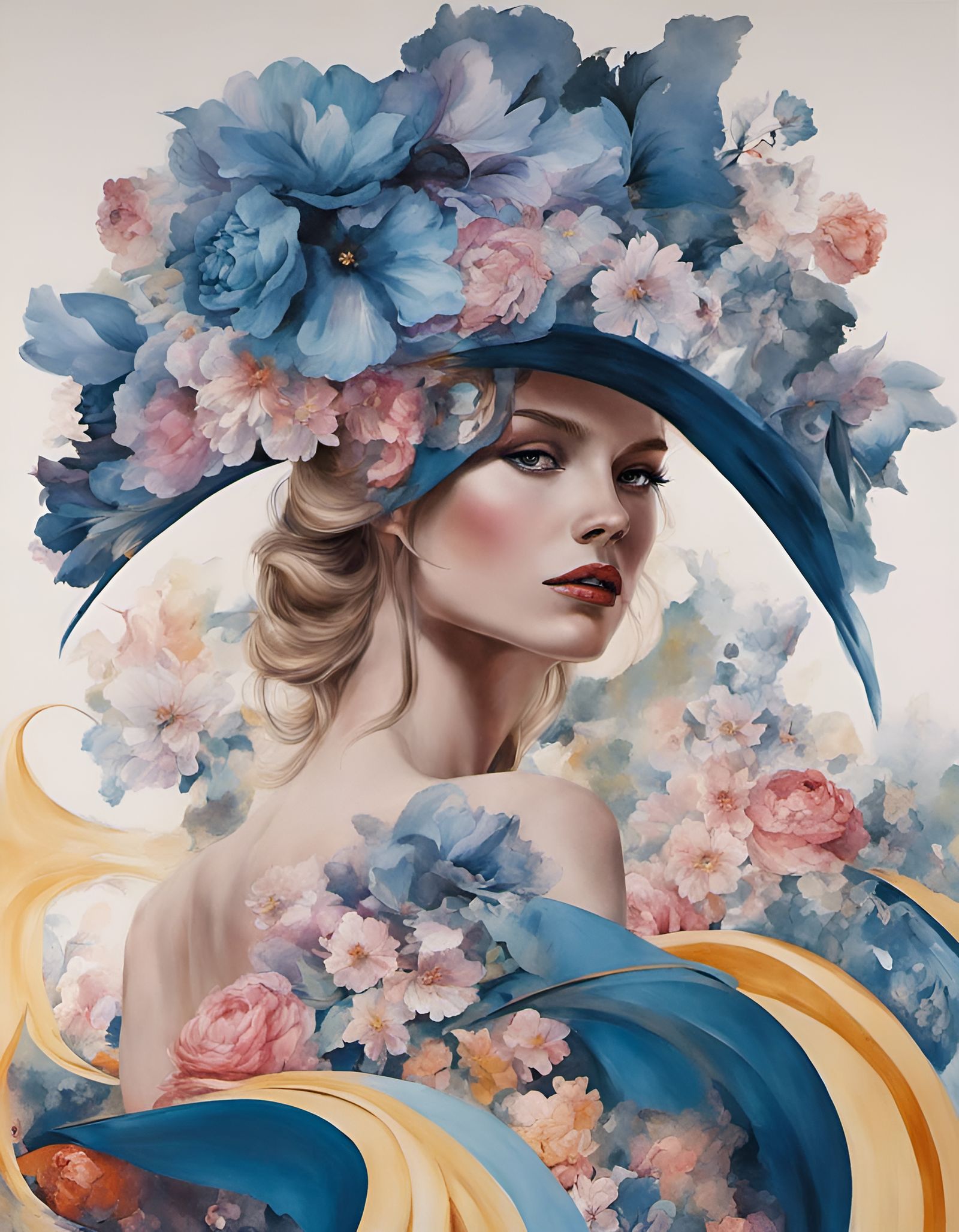 Finnish model posing for French couture