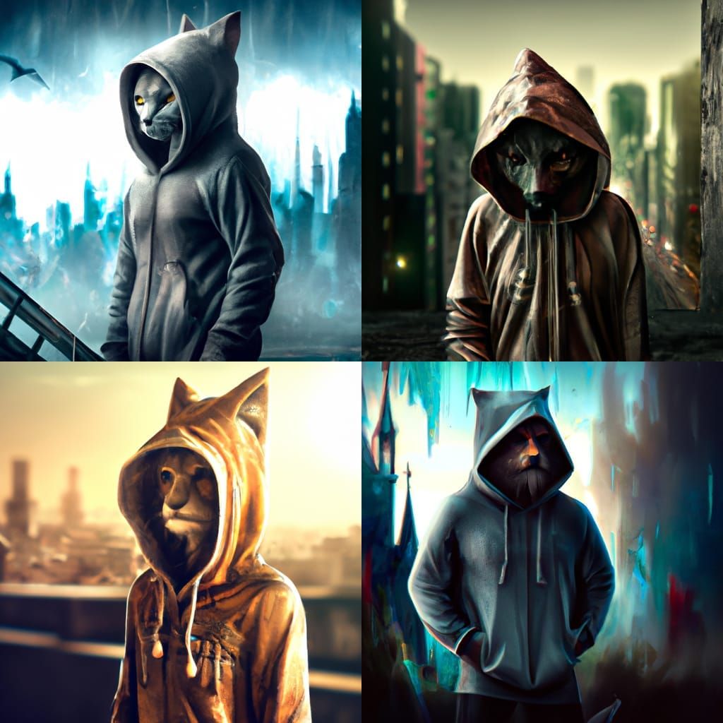 Hooded Cat-Man: Epic Digital Matte Painting