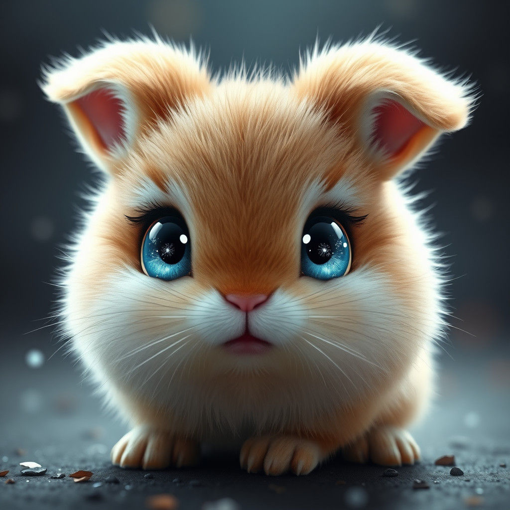 Adorable Sparkly-Eyed Bunny in Detailed Matte Painting Style