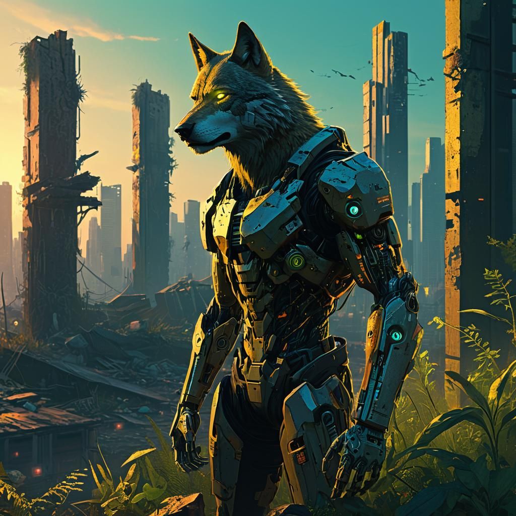Cyber Wolf Humanoid