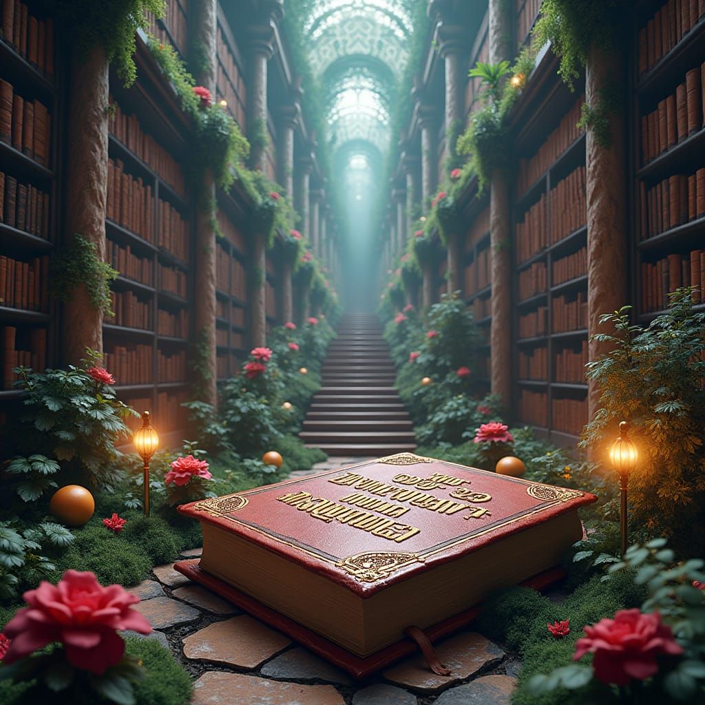 Mystical Library Book Cover: Productive Mindset