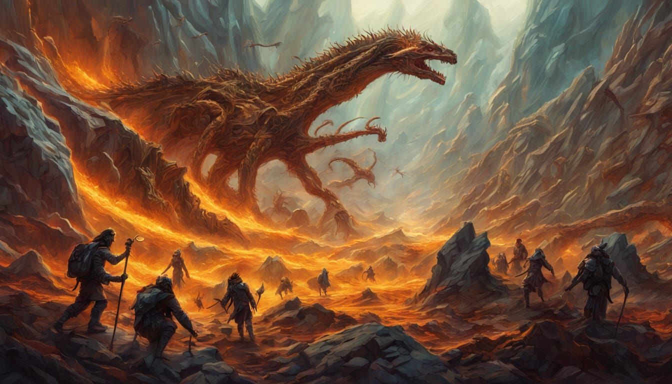 Dramatic War Scene with Mythical Gods