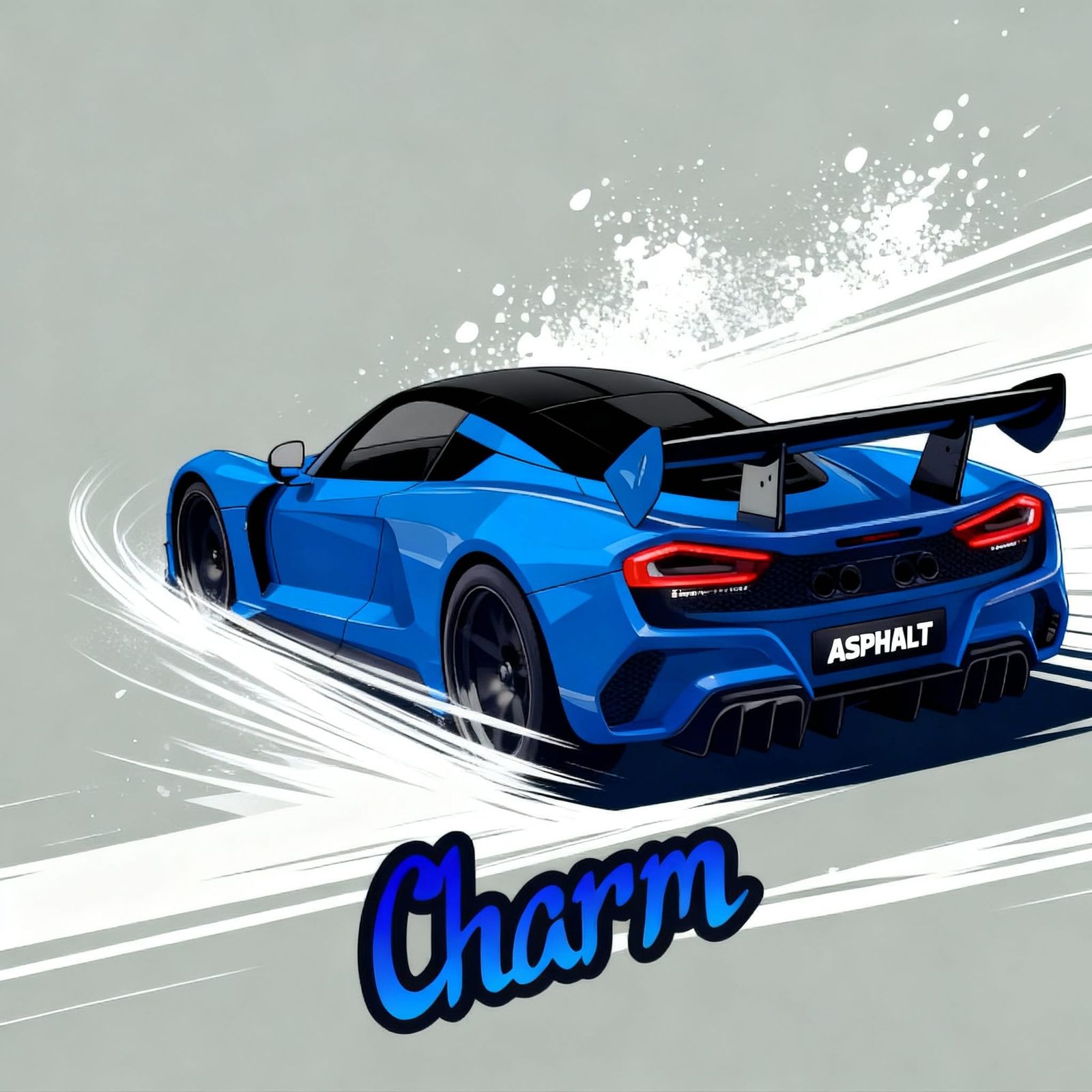 Sleek Blue Sports Car in Dynamic Urban Setting