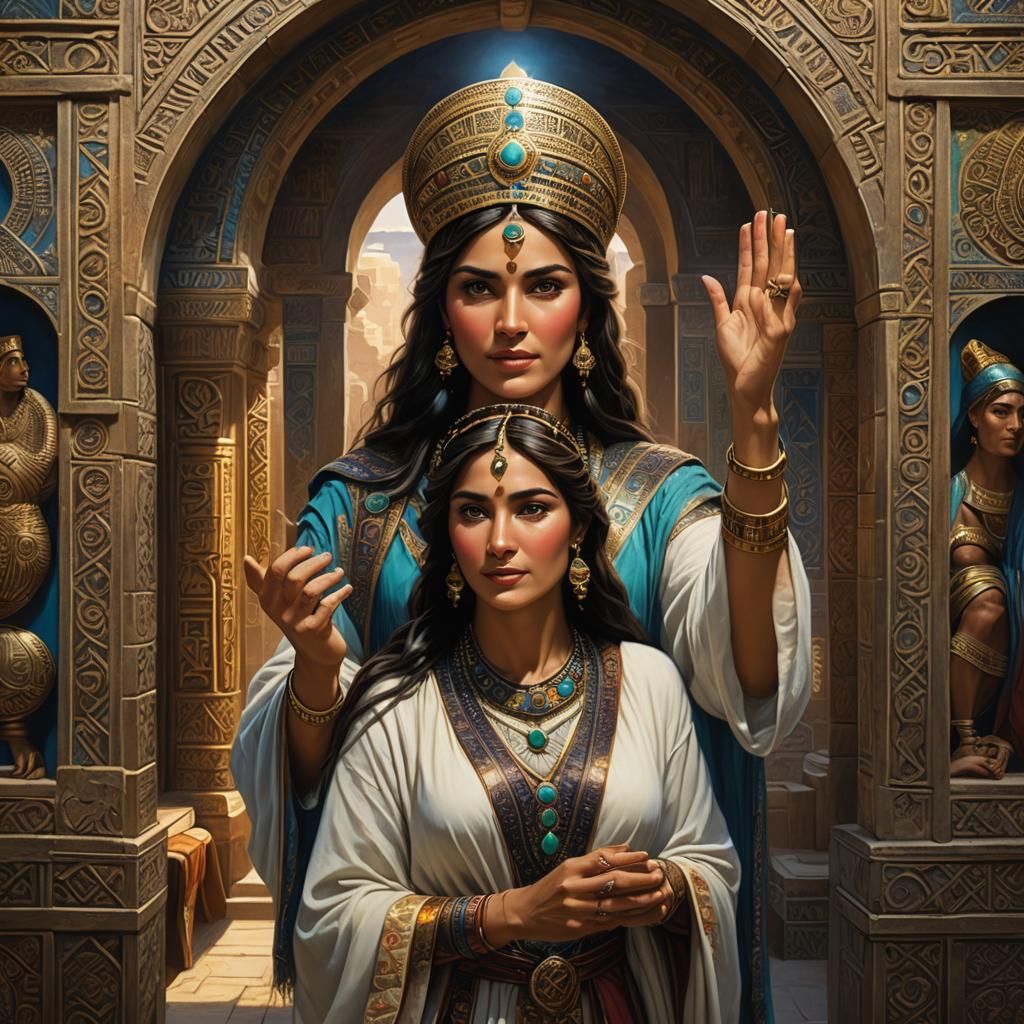 Babylonian Woman with Hazel Eyes in Fantasy Art