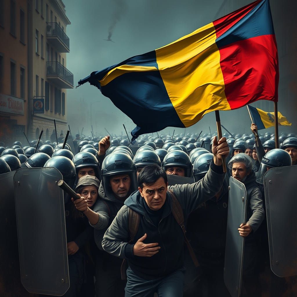 The Romanian people trampled by the government, and the Roma...