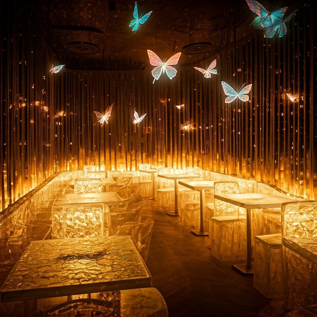 Magical Butterfly Cafe With Fairies and Quartz Seating