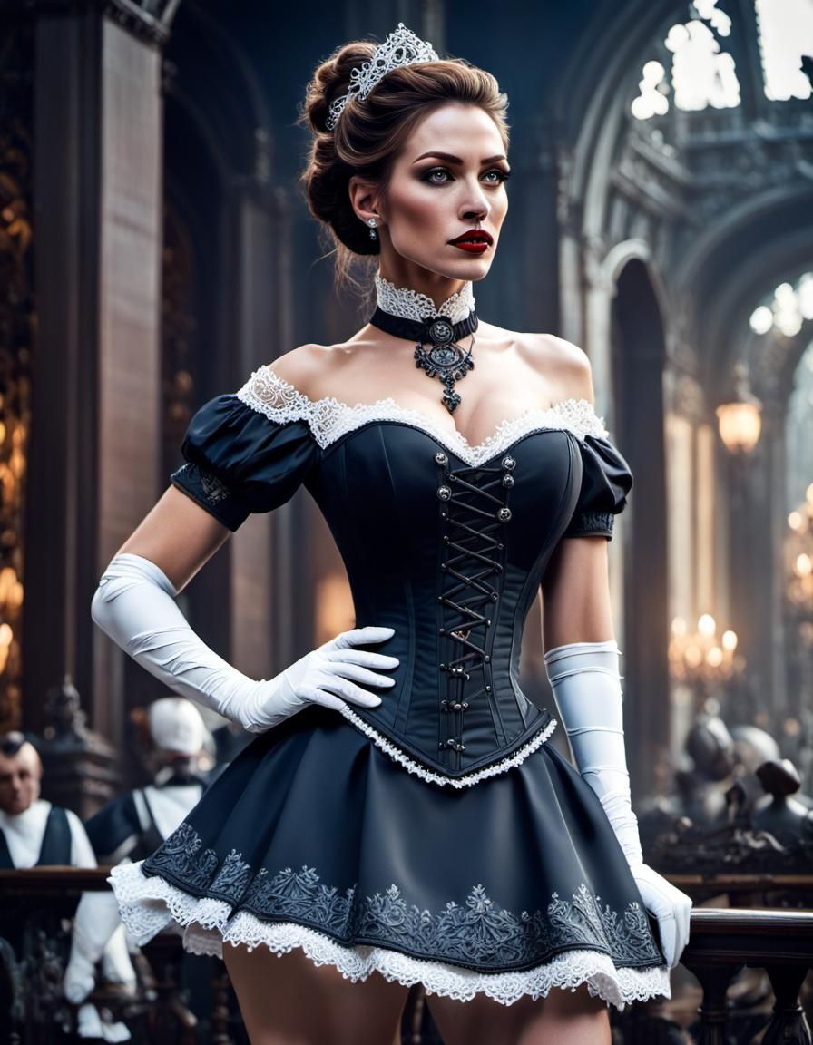 Lara Croft as French Maid: Digital Matte Painting