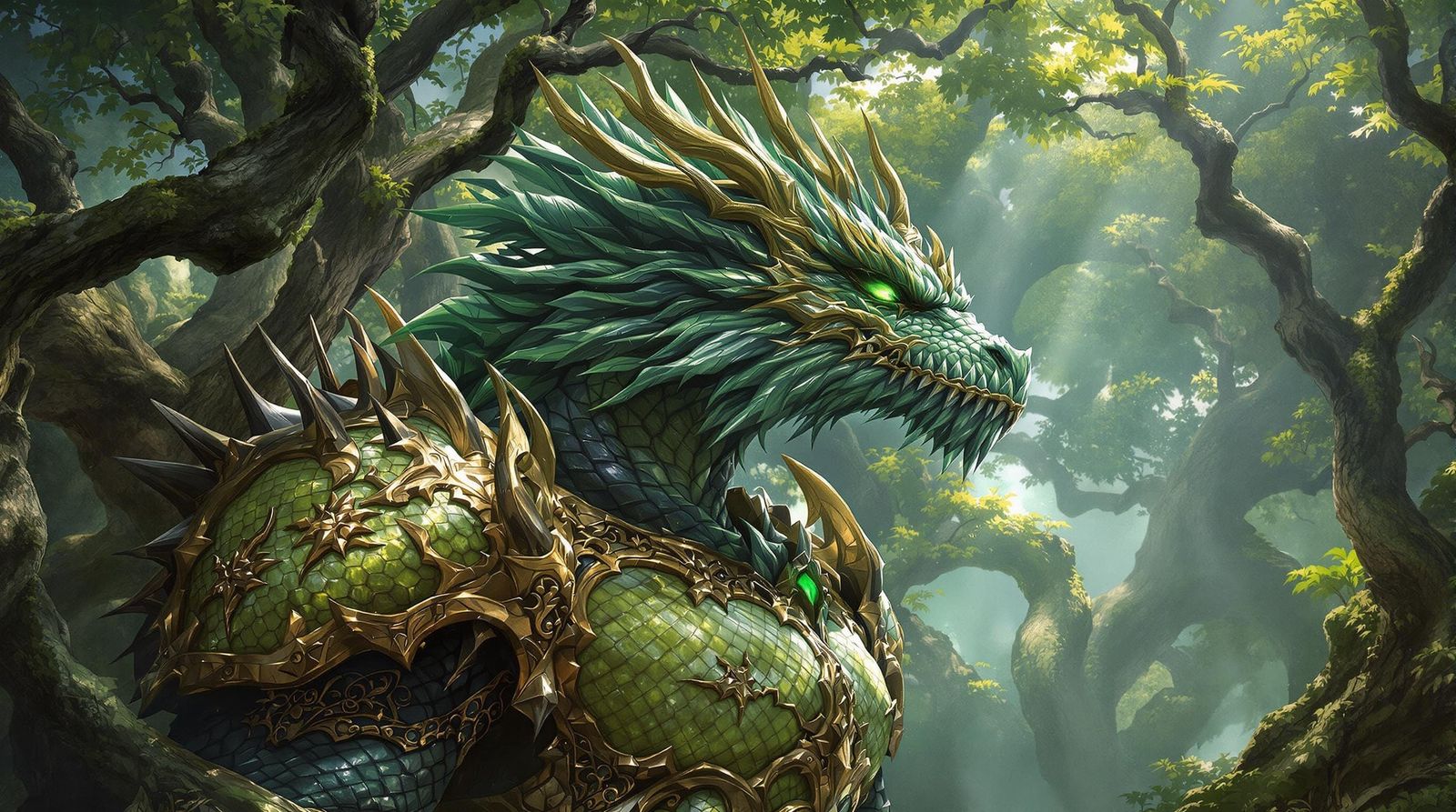 Regal Dragon Lord in Mystical Forest