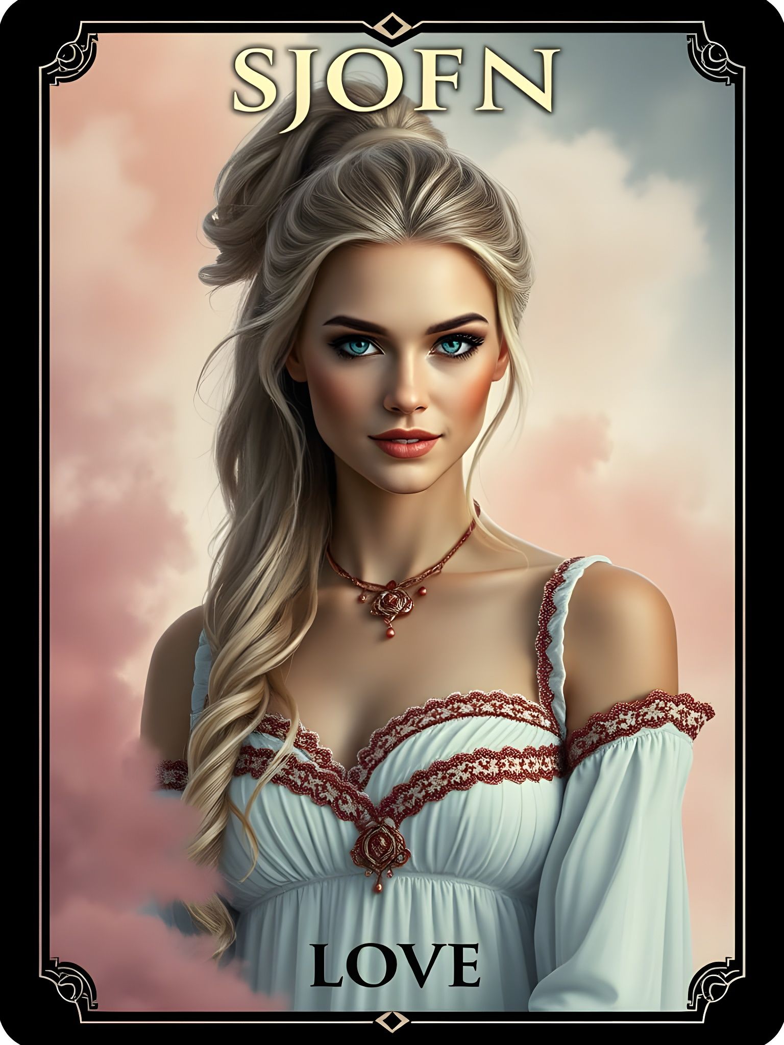 Norse Goddess Tarot Card in Cinematic Style