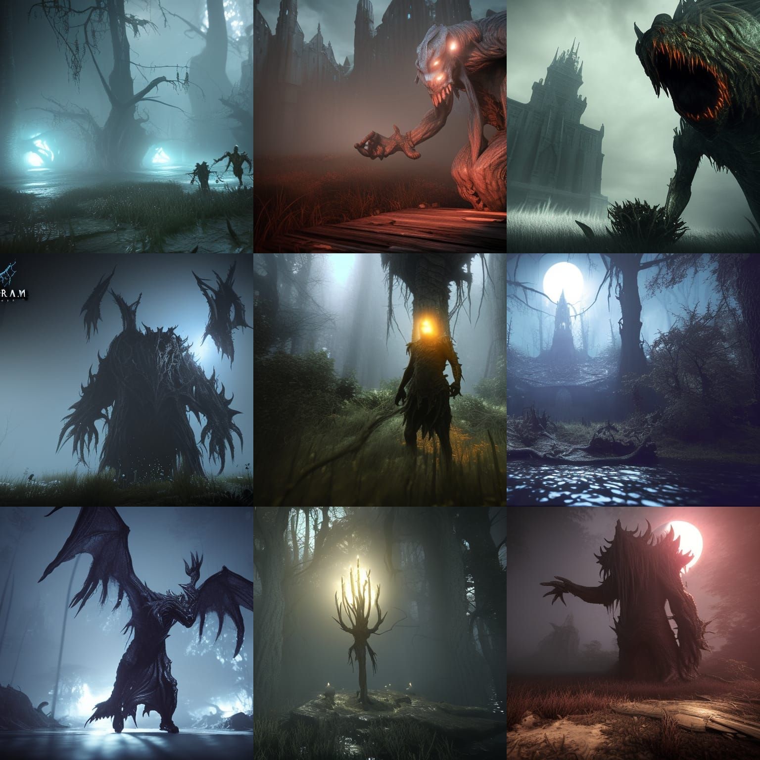 Nightream Monster Floating in the Dark: 3D Game Art