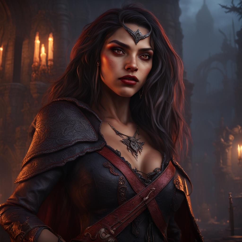 Latina Vampire Huntress Concept Art