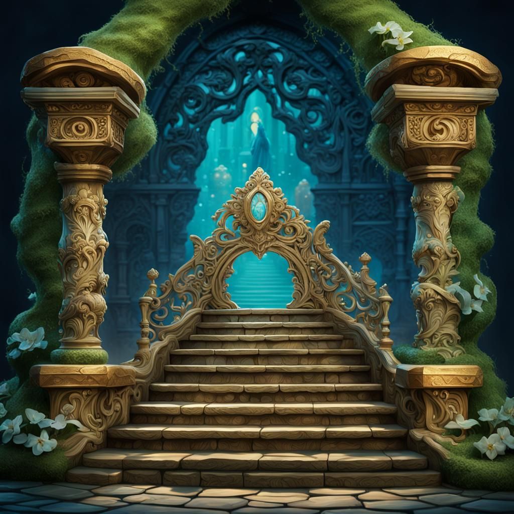 Dark Fairytale Steps in Vibrant, Intricately Detailed Art