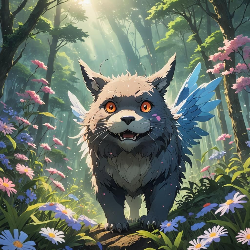 Cute Monster in Misty Forest: Anime Key Visual