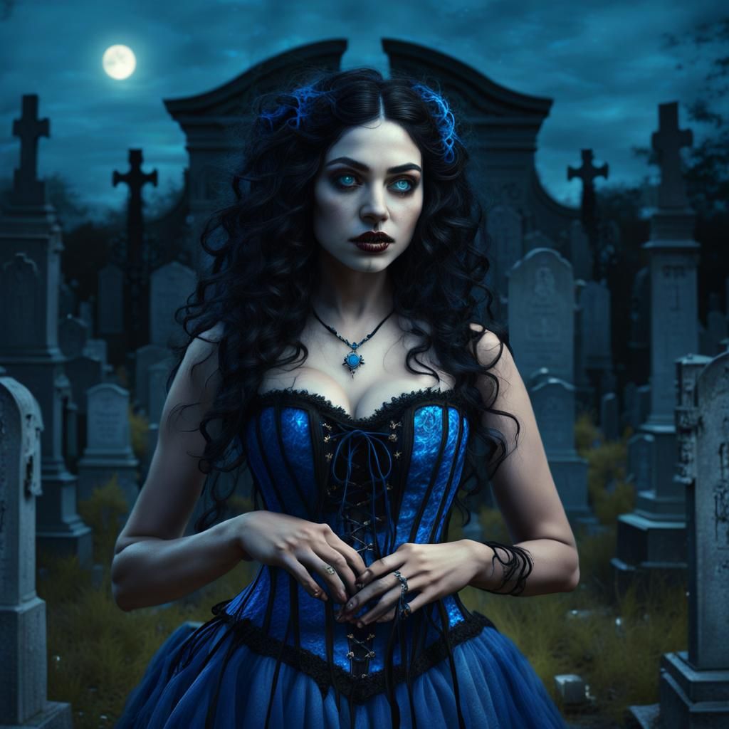 Cajun Bayou Witch Summoning Ghosts, Detailed Matte Painting