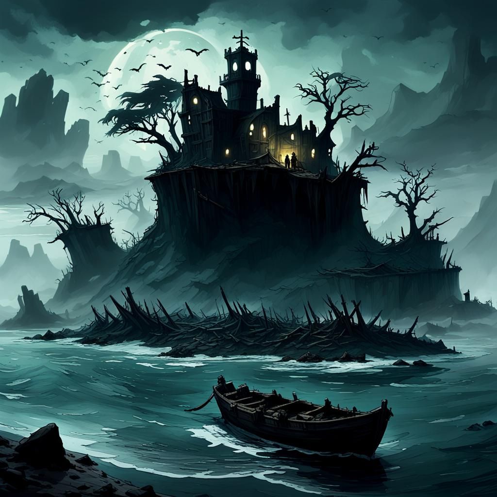 Desolate Undead Island: Cinematic 3D Digital Art