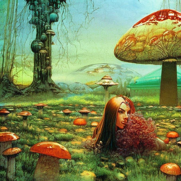 mushrooms moebius style