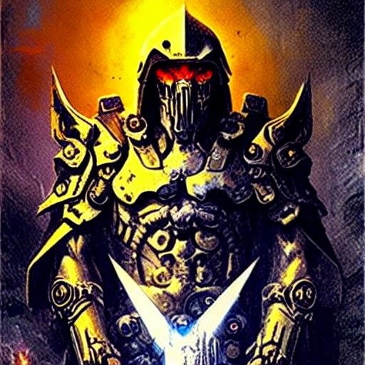 Demonic Figure with Laser Blade and Halo