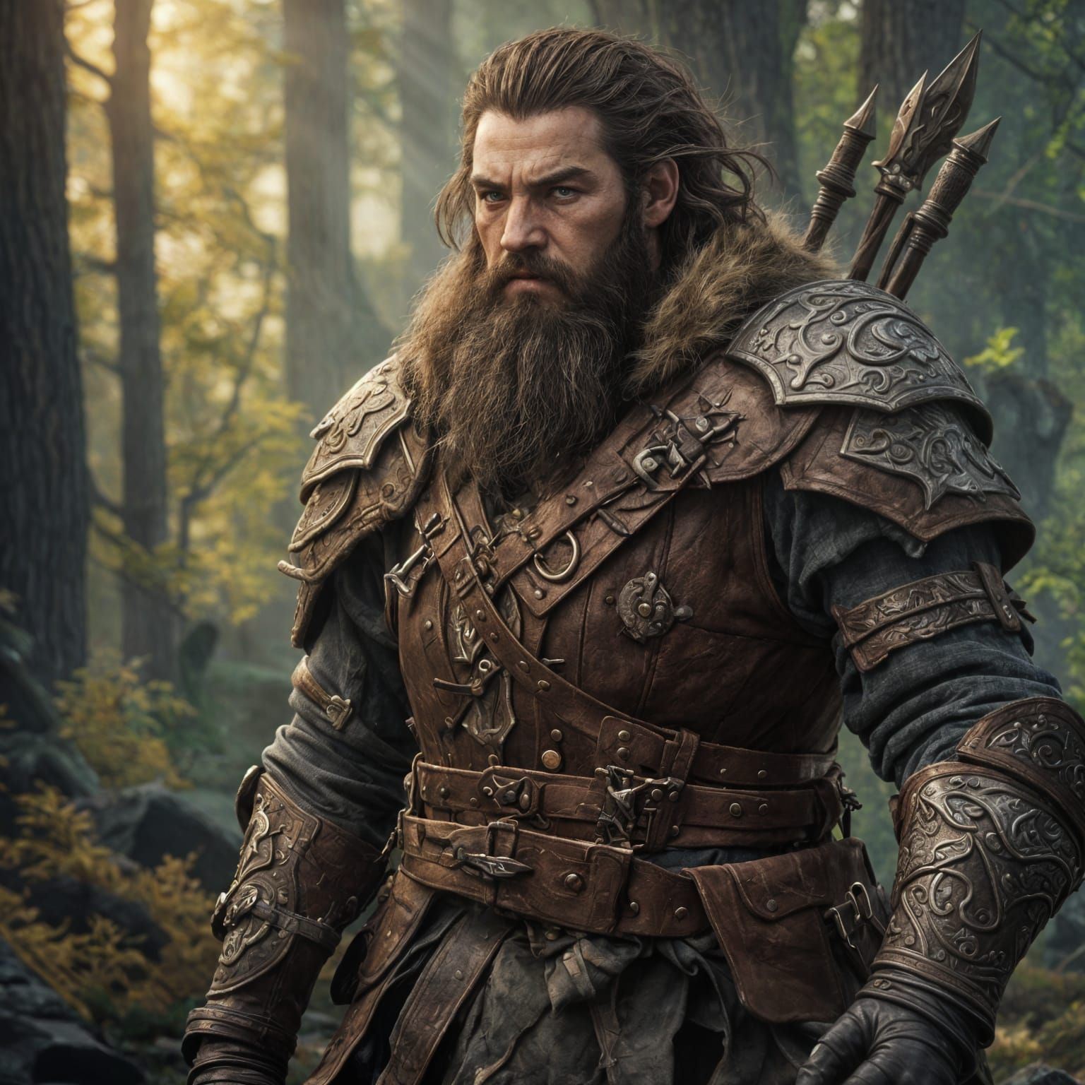 Baroque Dwarf Ranger in Furious Battle