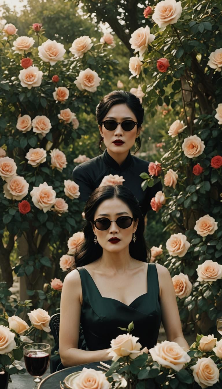 Girl in Rose Garden, Cinematic Film Still