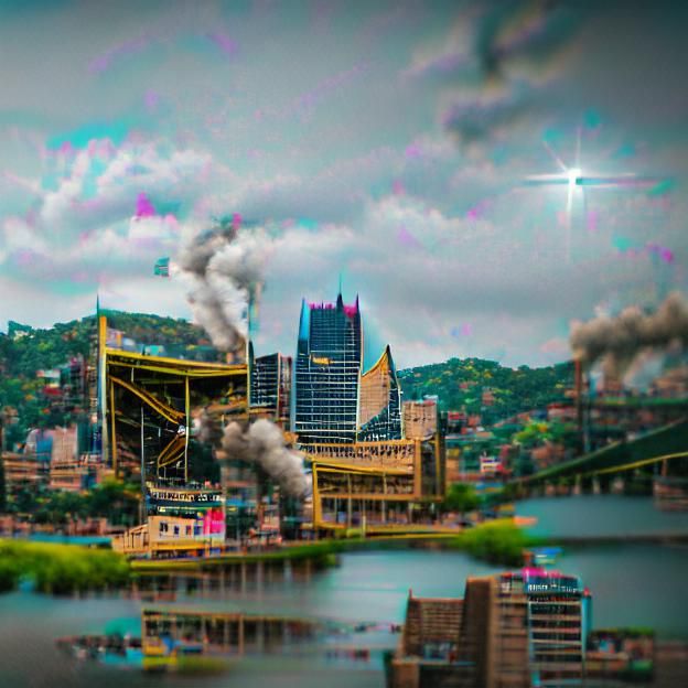 Pittsburgh Cityscape at Night in 8K Resolution