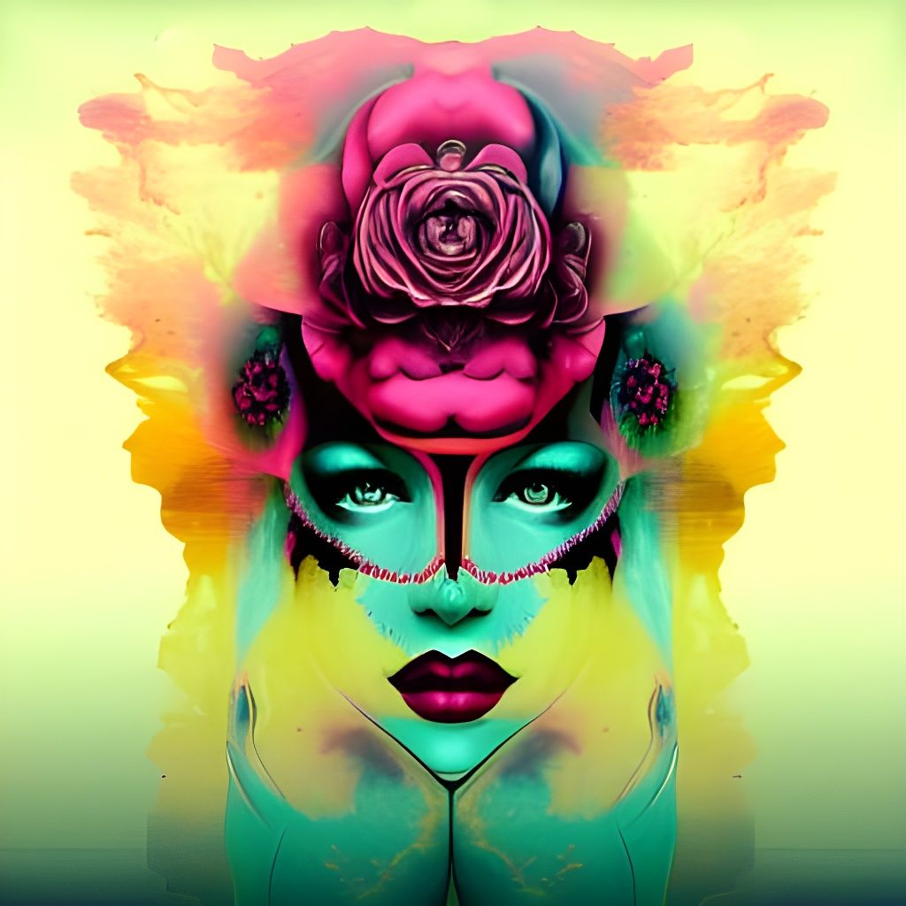 Stunning Princess in Rorschach Pen Art