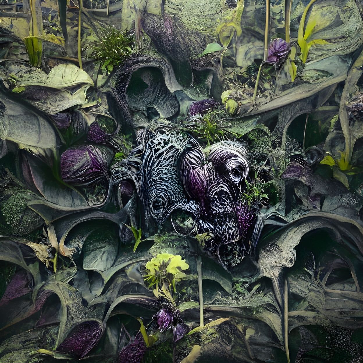 Decayed Garden: Maximalist Digital Illustration