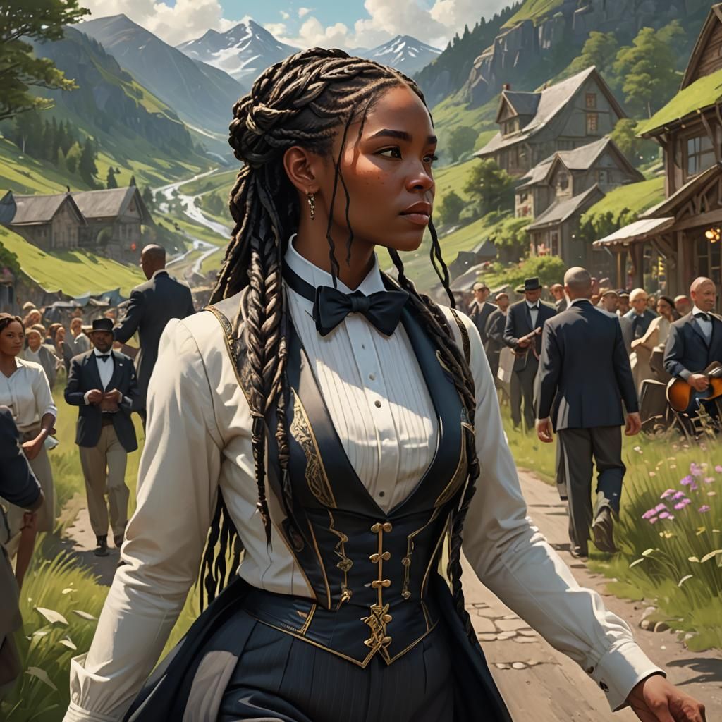 Female Portrait in Highlands: Hyperdetailed Artgerm Style
