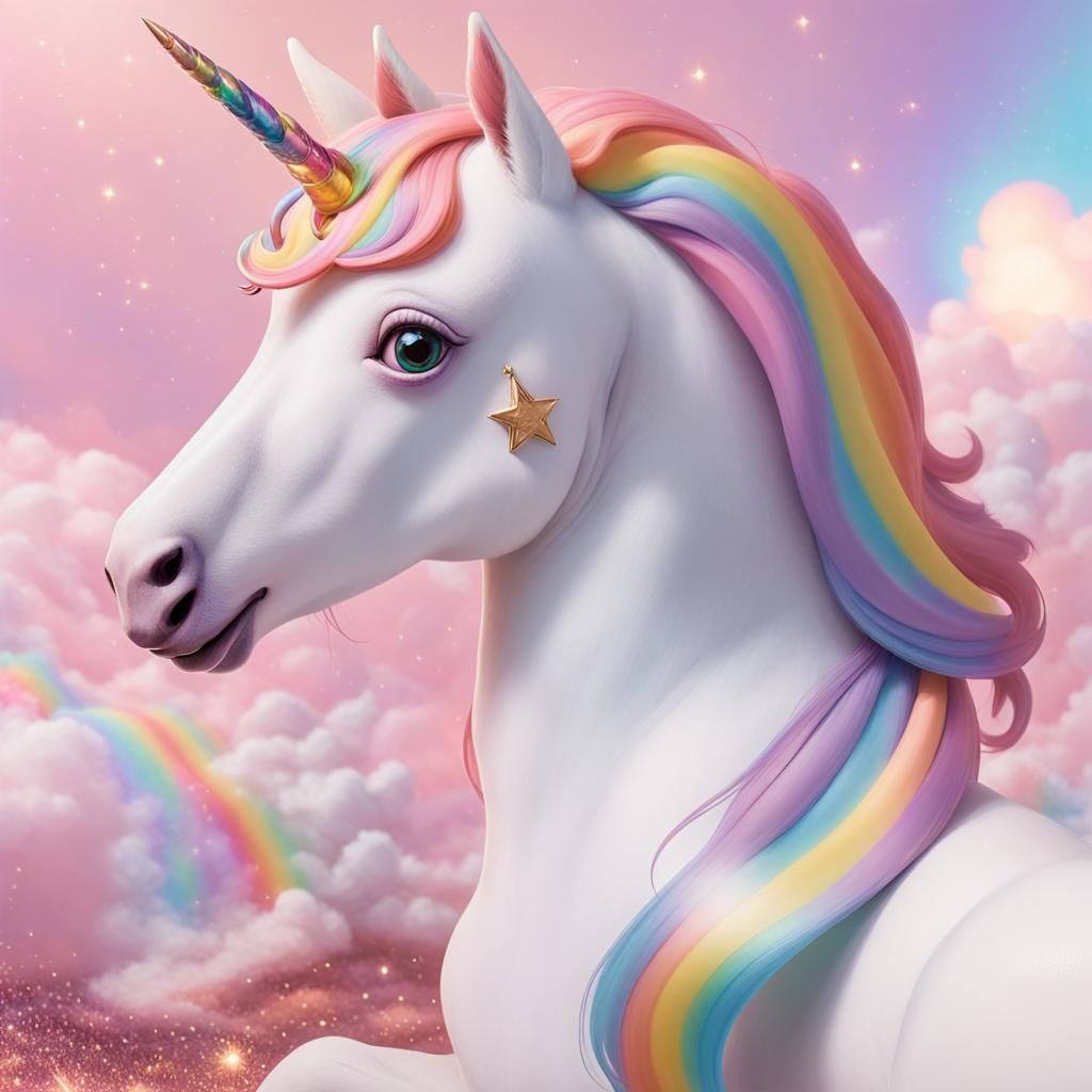 Rainbow Unicorn Sparkles Emoji Art