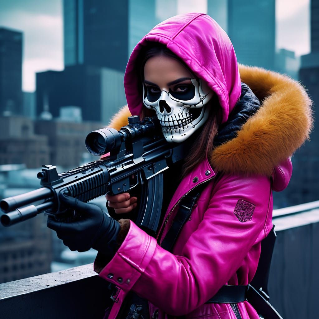 Epic Assassin in Maximalist Digital Matte Painting