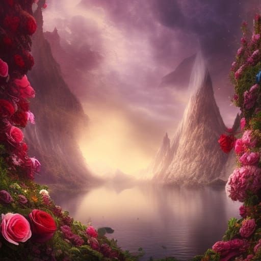 Ethereal Burial Scene in Detailed Matte Painting