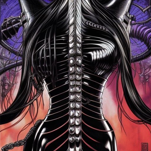 Female Space Cowgirl in Inkpunk Style