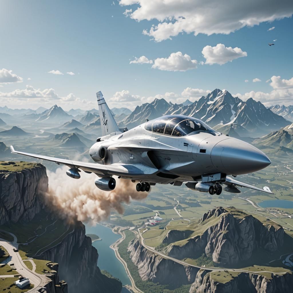 Photorealistic Antigravity Jet Aircraft in Flight
