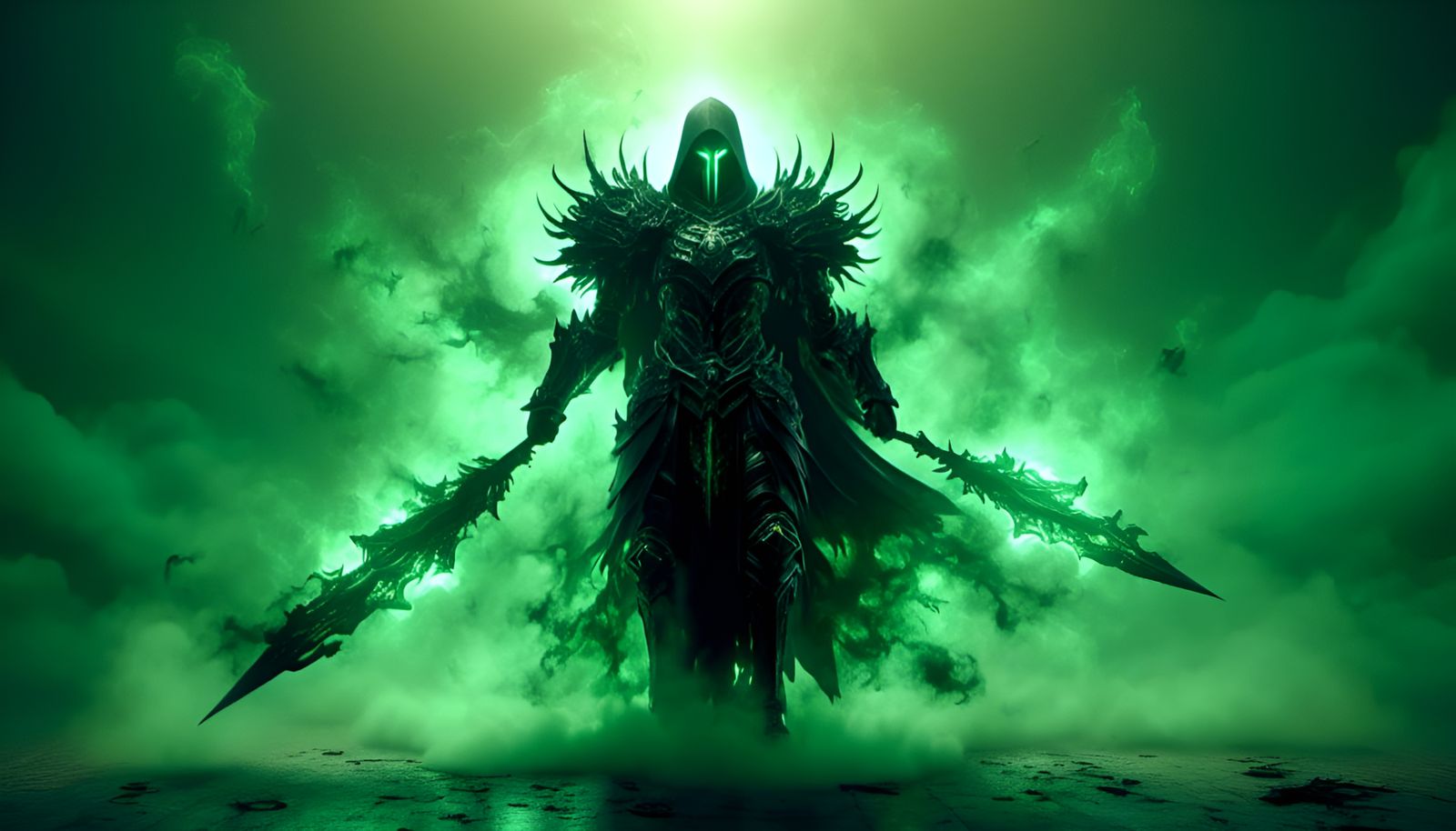 Death Knight Casting Plague Spell in Warcraft Style