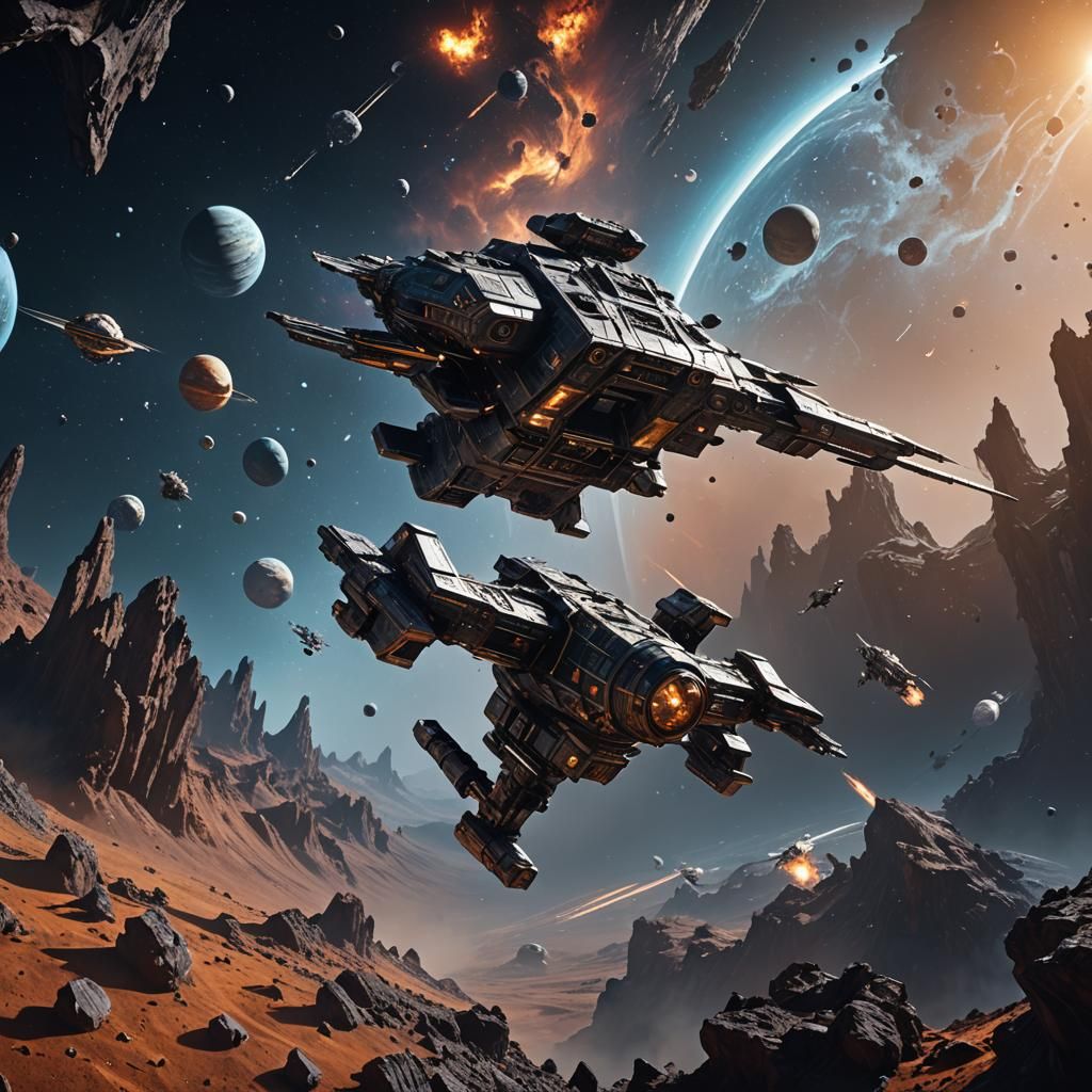 Lost Spacecraft: Detailed Matte Painting in Deep Color