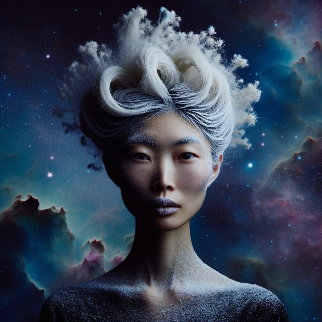 Celestial Silk: A Portrait of Cosmic Beauty