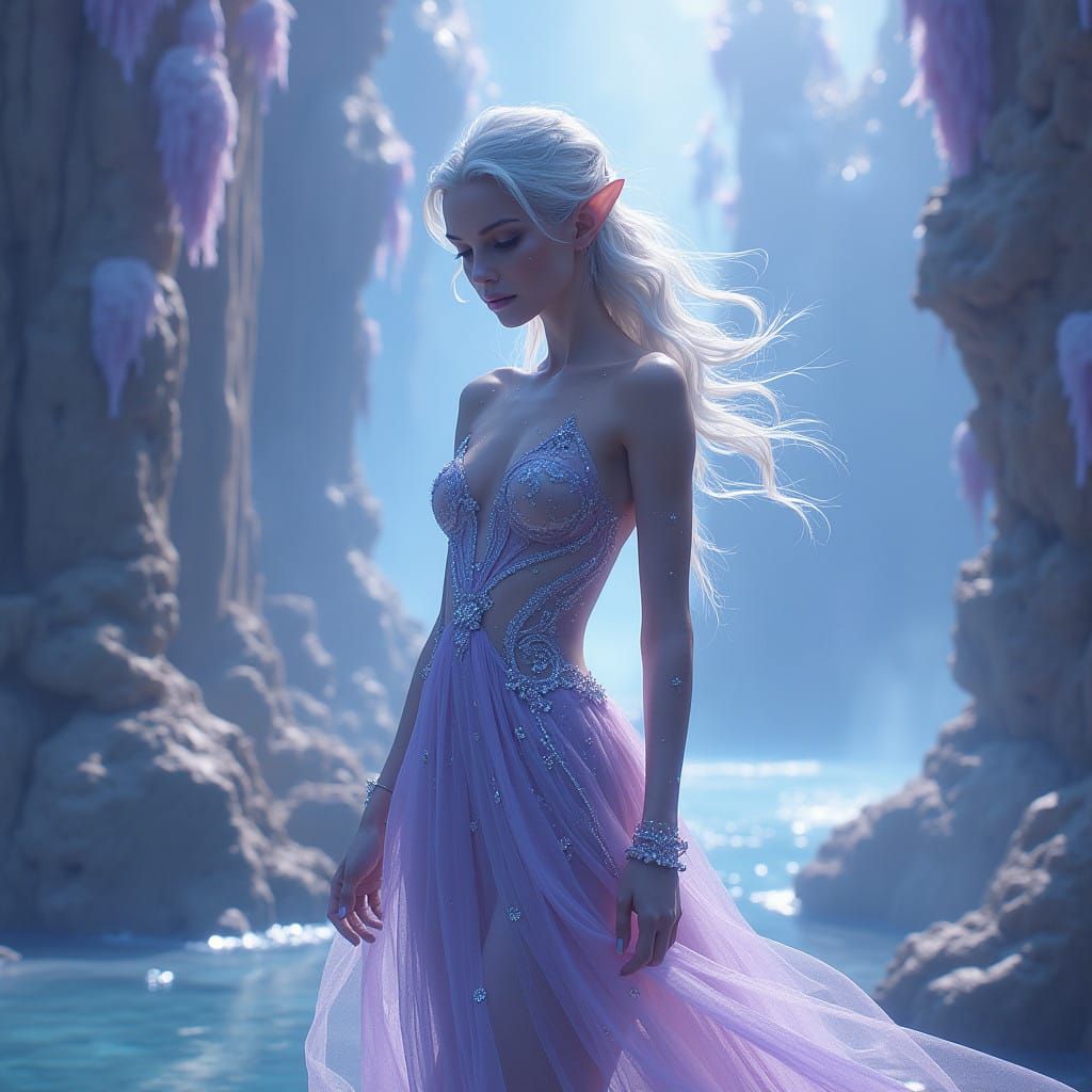 Tall, Handsome Elf in Blue Mantle