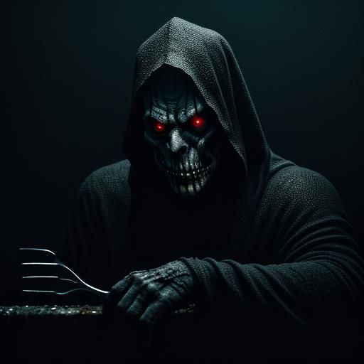 Creepy Spatula Monster from Horror Film Still