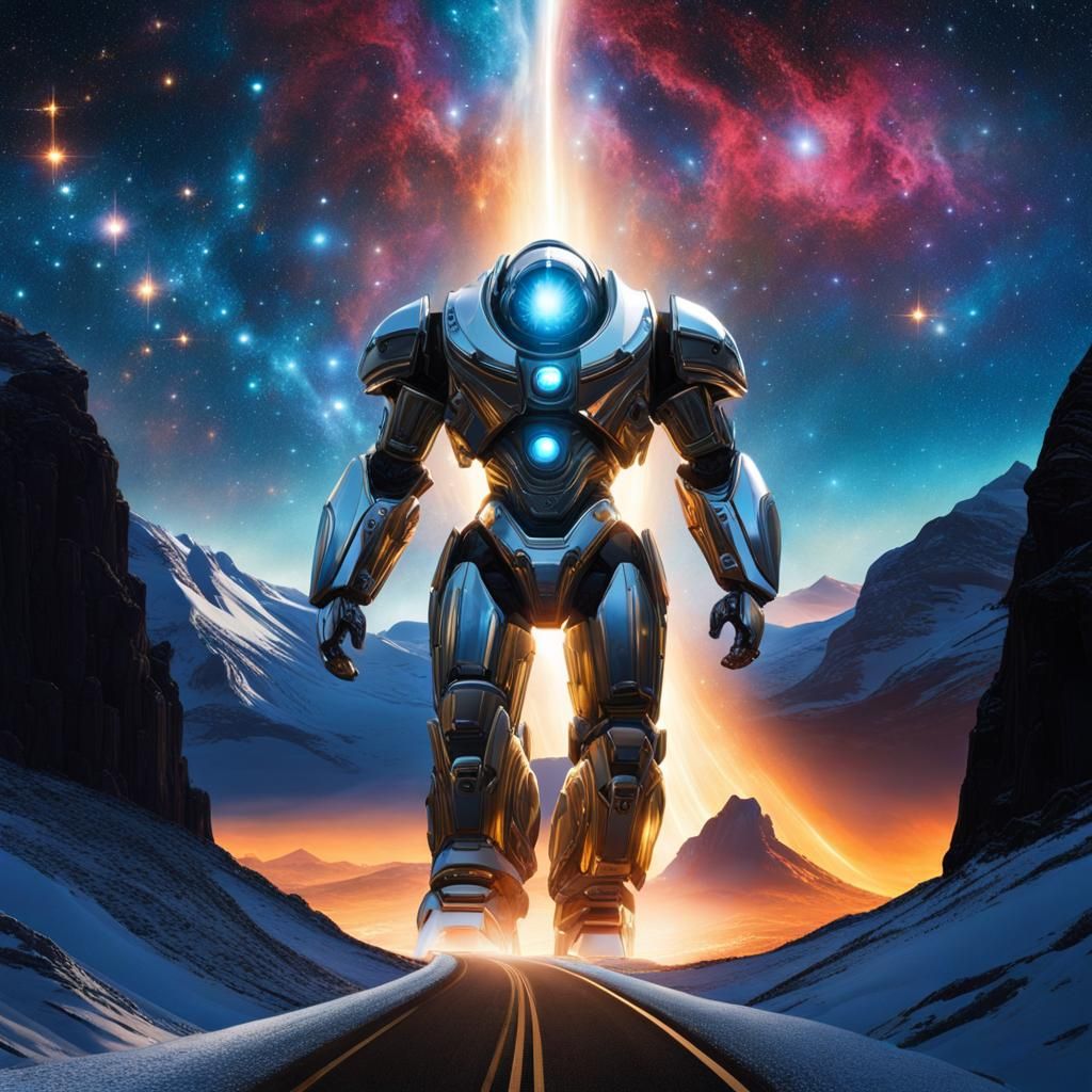 Liquid Metal Golem Travels a Nebula Road