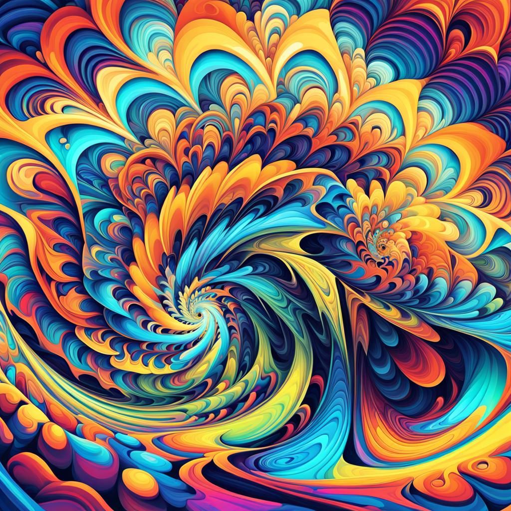 Abstract Fractal Art in Pixel Art Style