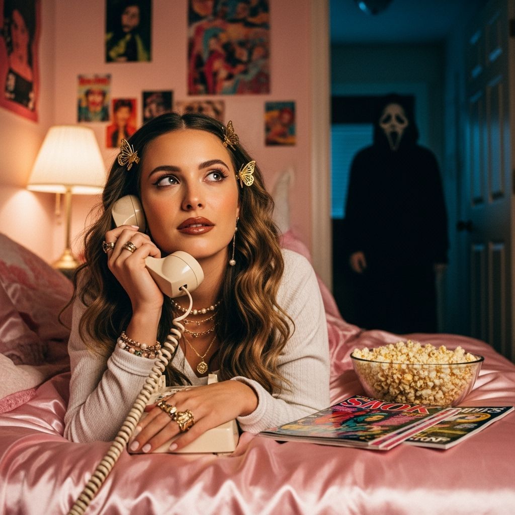 Dreamy Y2K Portrait with 90s Nostalgia and a Hidden Threat